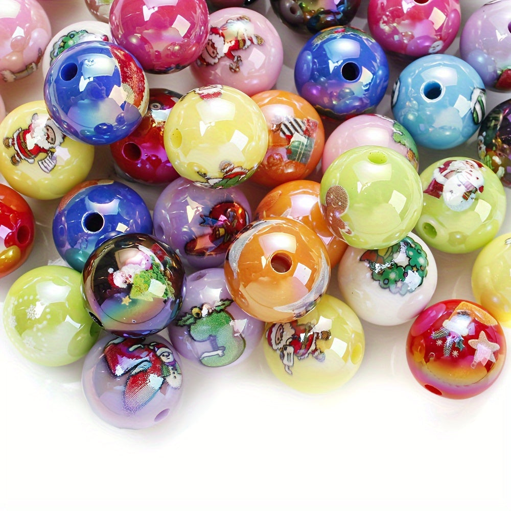 Christmas Printed Acrylic Beads