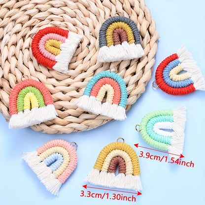 2PCS 33×39mm Rainbow Tassel Pendant Set