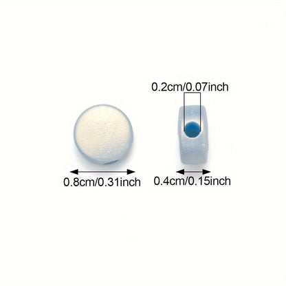 100PCS 8mm Macaron Flat Round Acrylic Bead Set