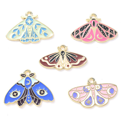 Colorful Alloy Moth and Butterfly Pendant Charms