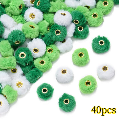 Green Faux Fur Beads