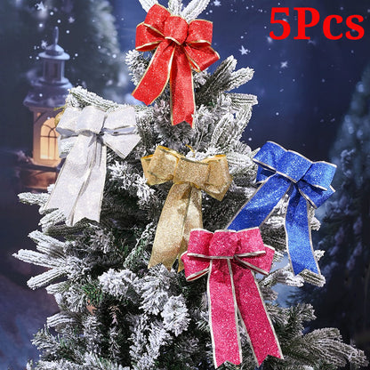 Colorful Glitter Christmas Ribbon Bows