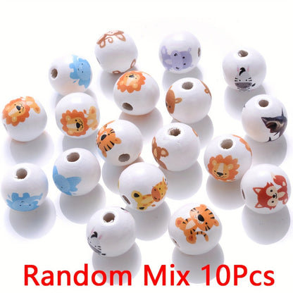 Christmas Wooden Santa & Tree Beads