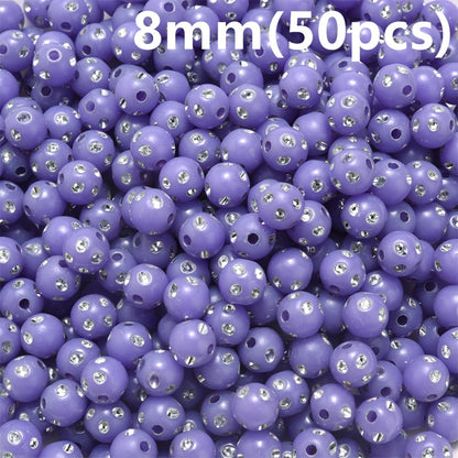 Mixed Acrylic Round Spacer Beads