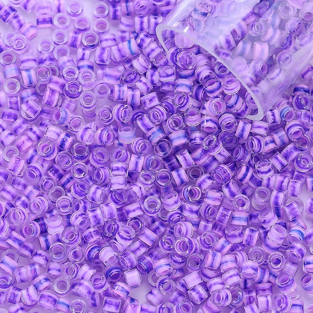 Clear Ink Core Glass Seed Beads