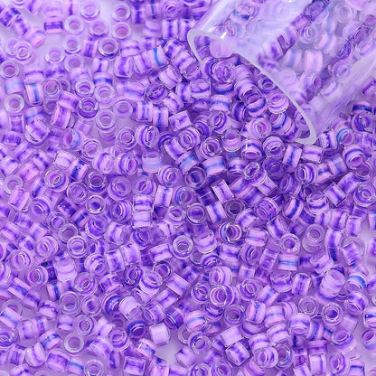 Clear Ink Core Glass Seed Beads