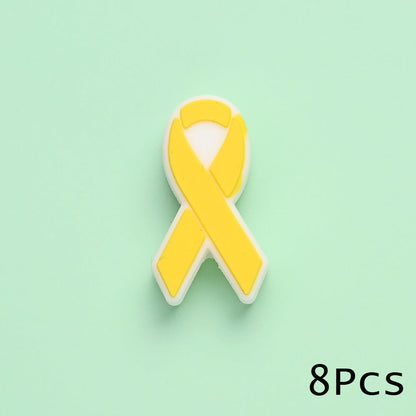 8PCS 28×16mm Silicone Ribbon Bead Set