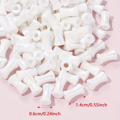 200PCS Mini Bamboo Joint Acrylic Imitation Pearl Spacer Beads