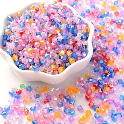 1000pcs 4mm Shiny Acrylic Faceted Beads