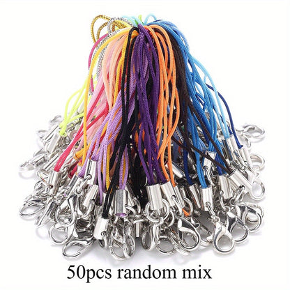 50PCS 70mm Colorful Nylon Lobster Clasp Strap Set