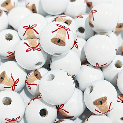 Christmas Wooden Pattern Beads