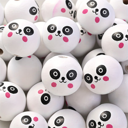 10PCS 20mm Animal-Themed Wooden Bead Set