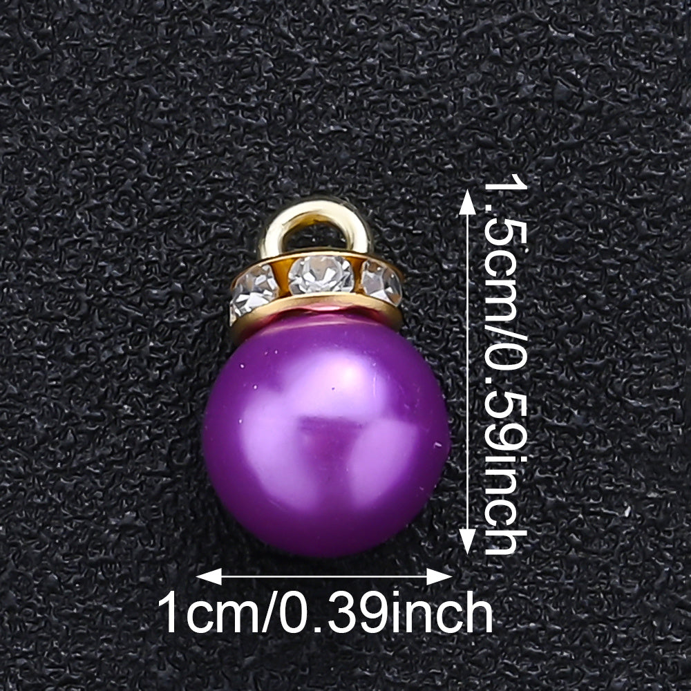 Vibrant Acrylic Charms with Rhinestone Caps