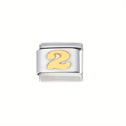 Golden Arabic Numeral Bracelet Module