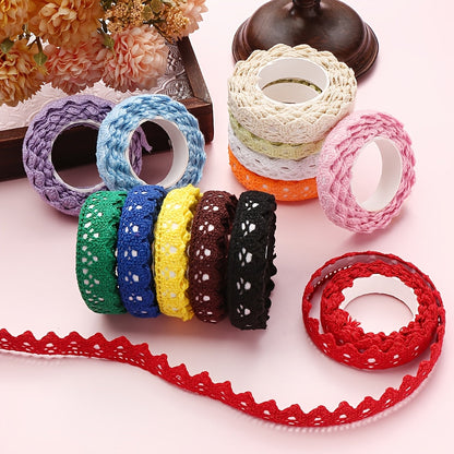 1 Roll 1.8cm Embroidered Lace Trim Ribbon