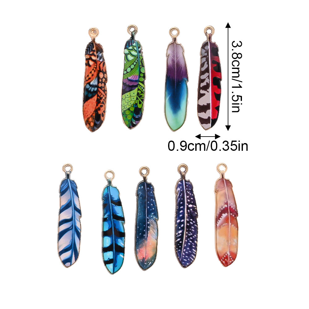 Bohemian Feather Alloy Pendant Charms