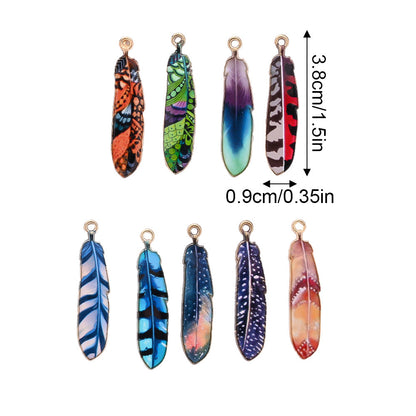 Bohemian Feather Alloy Pendant Charms