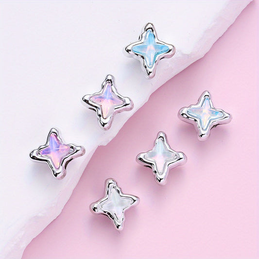 Four-Pointed Star Plastic Spacer Beads