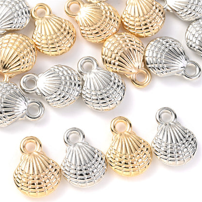 Gold and Silver CCB Shell Pendant Beads