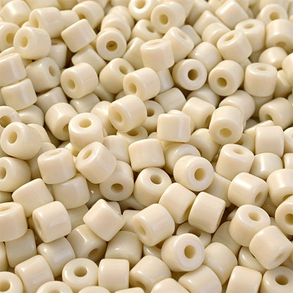 Cream Acrylic Tube Spacer Beads