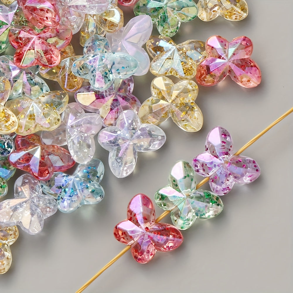 Vibrant Transparent Acrylic Butterfly Beads