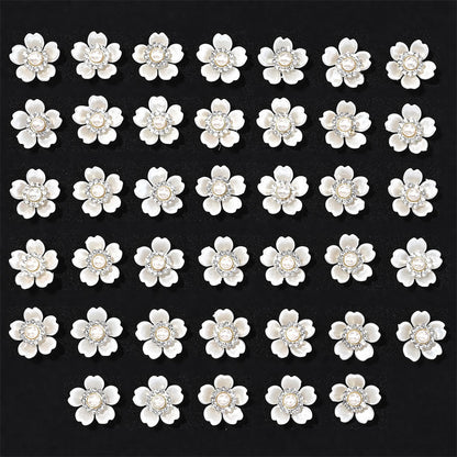 White Rhinestone Five-Petal Flower Patches