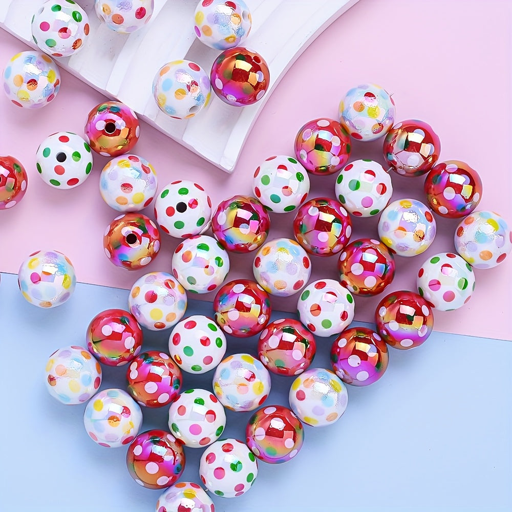 Spotted Round Acrylic Beads