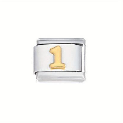 Golden Arabic Numeral Bracelet Module