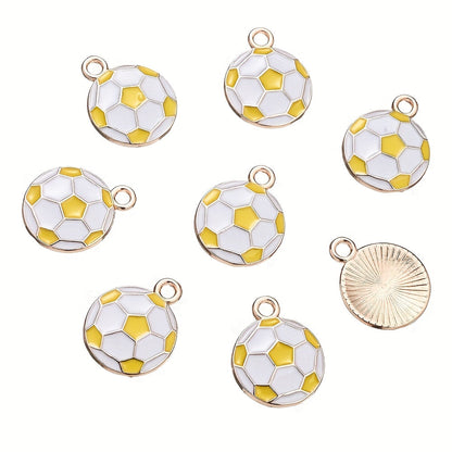 10PCS 13×17mm Colorful Football Acrylic Pendant Set