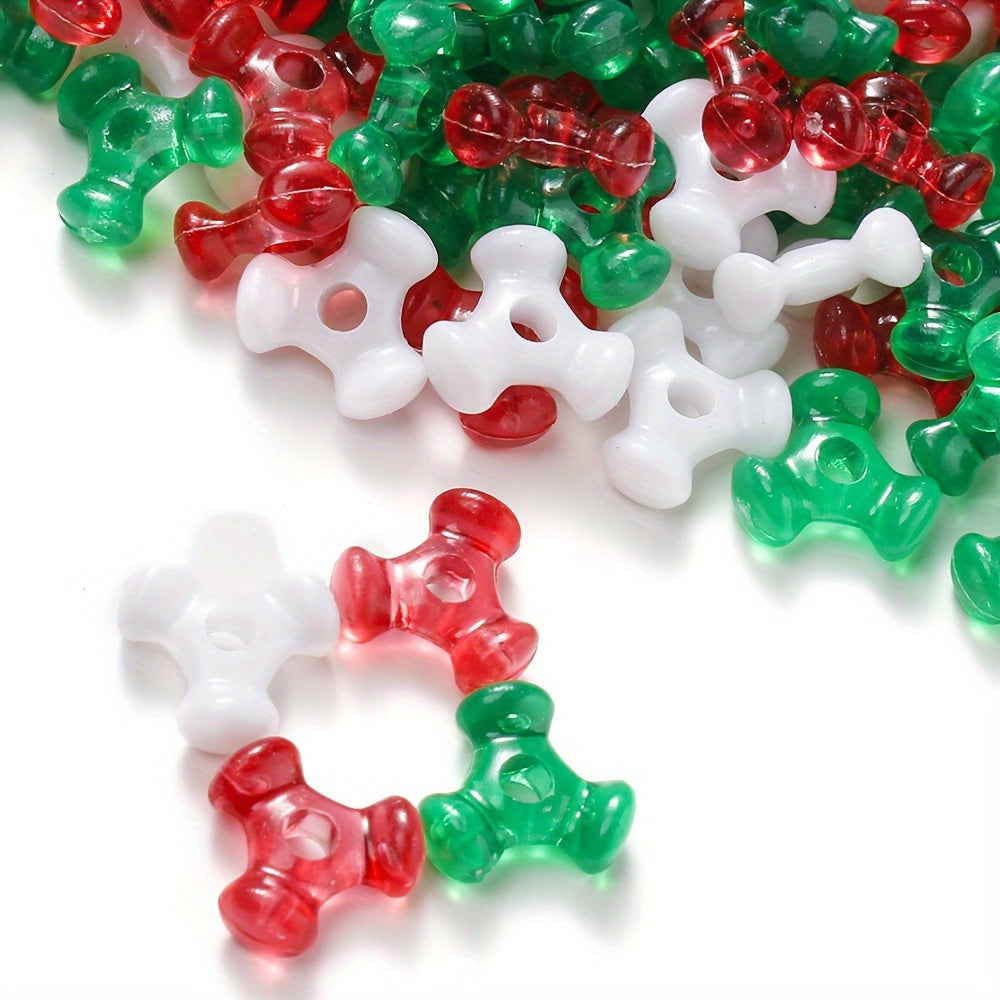Christmas Acrylic Tri Beads