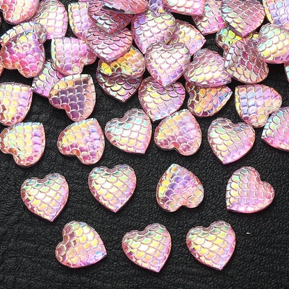 30PCS 12mm Heart-Shaped Serpentine Resin Bead Set