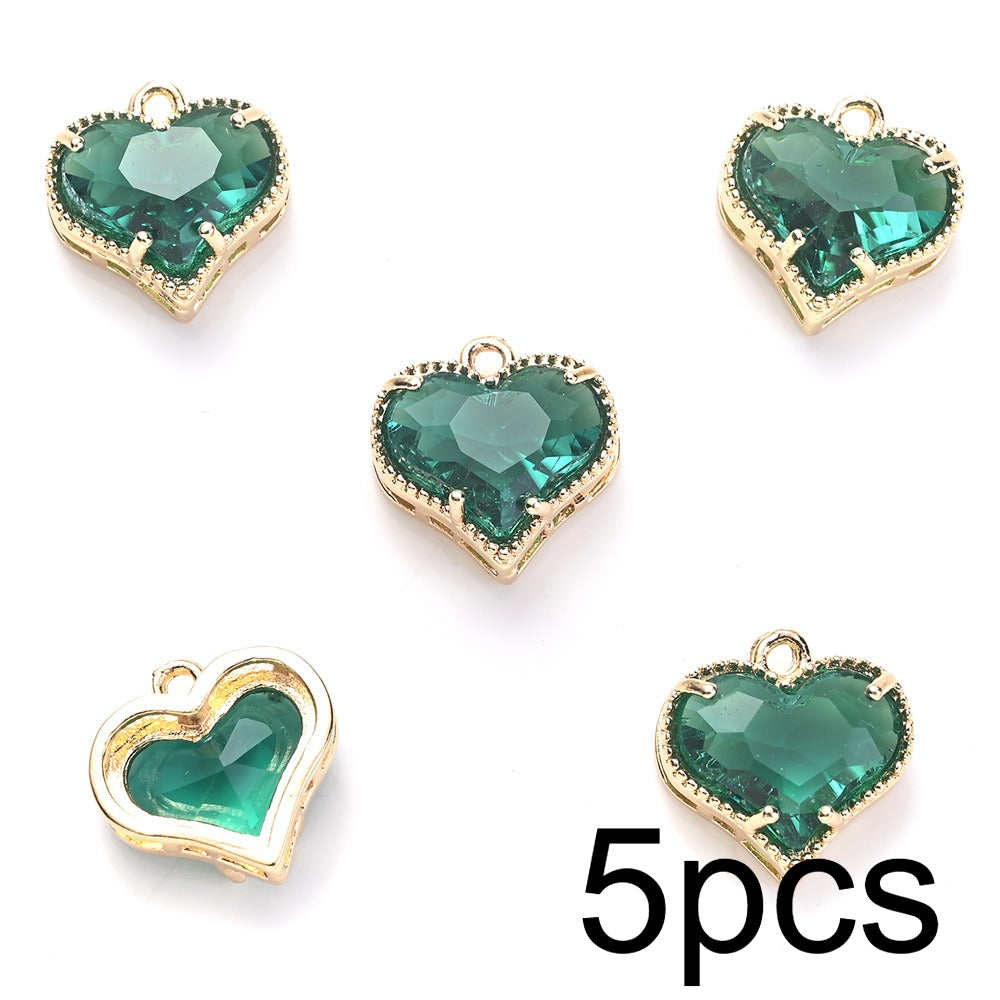 Faceted Heart Rhinestone Pendants