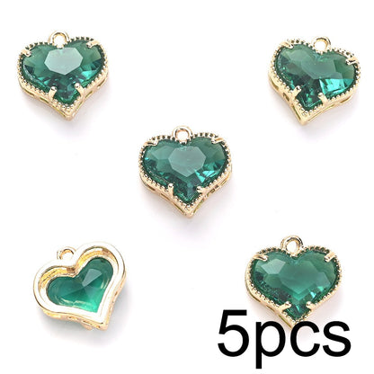 Faceted Heart Rhinestone Pendants