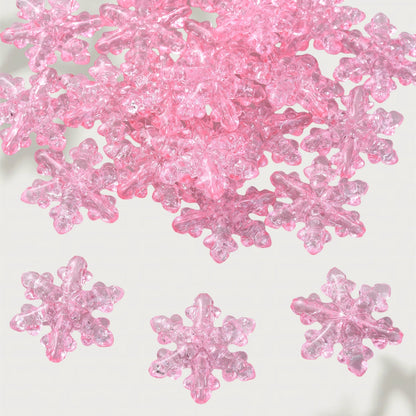 10PCS 27×31mm Snowflake Acrylic Spacer Bead Set