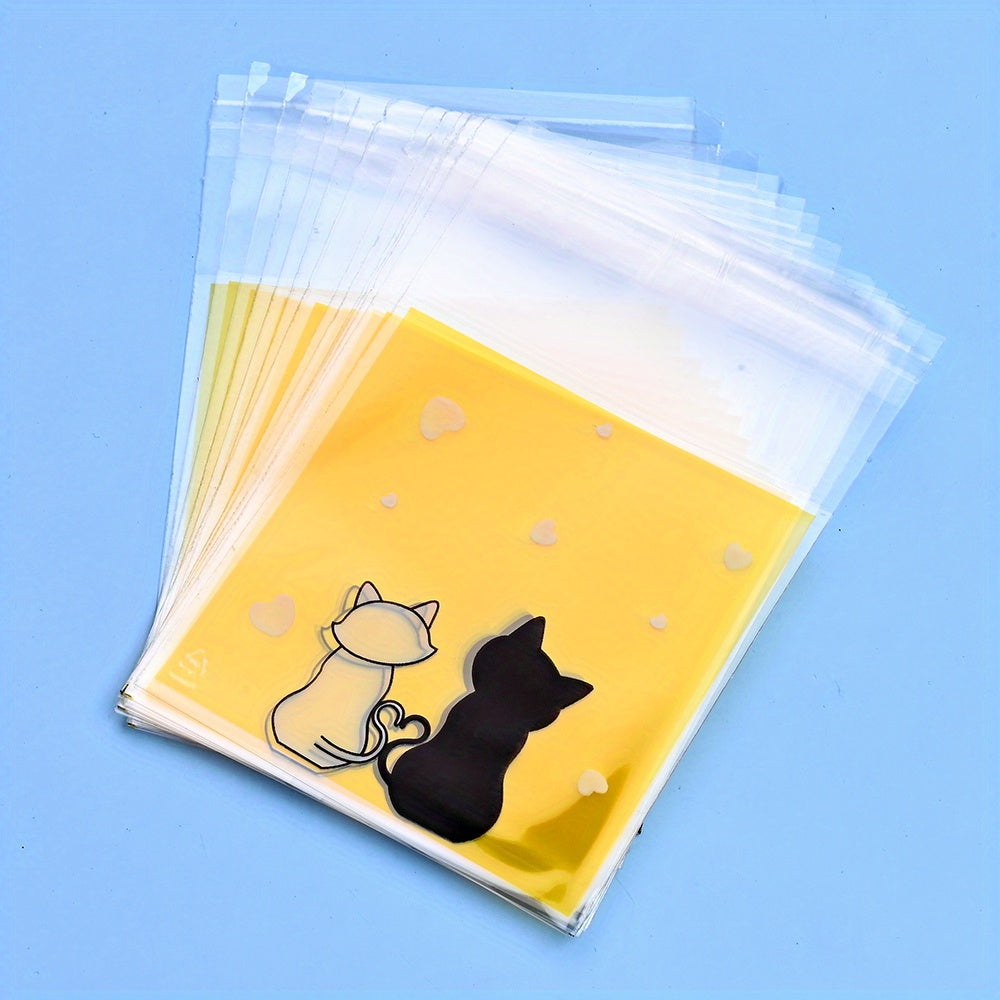Cat Pattern Self-Adhesive Bags
