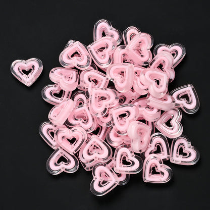 Acrylic Heart-Shaped Beads