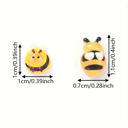 Yellow Bee Pattern Acrylic Beads