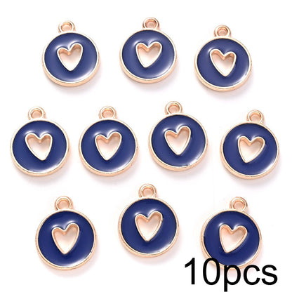 Valentine's Day Round Openwork Heart Alloy Charms