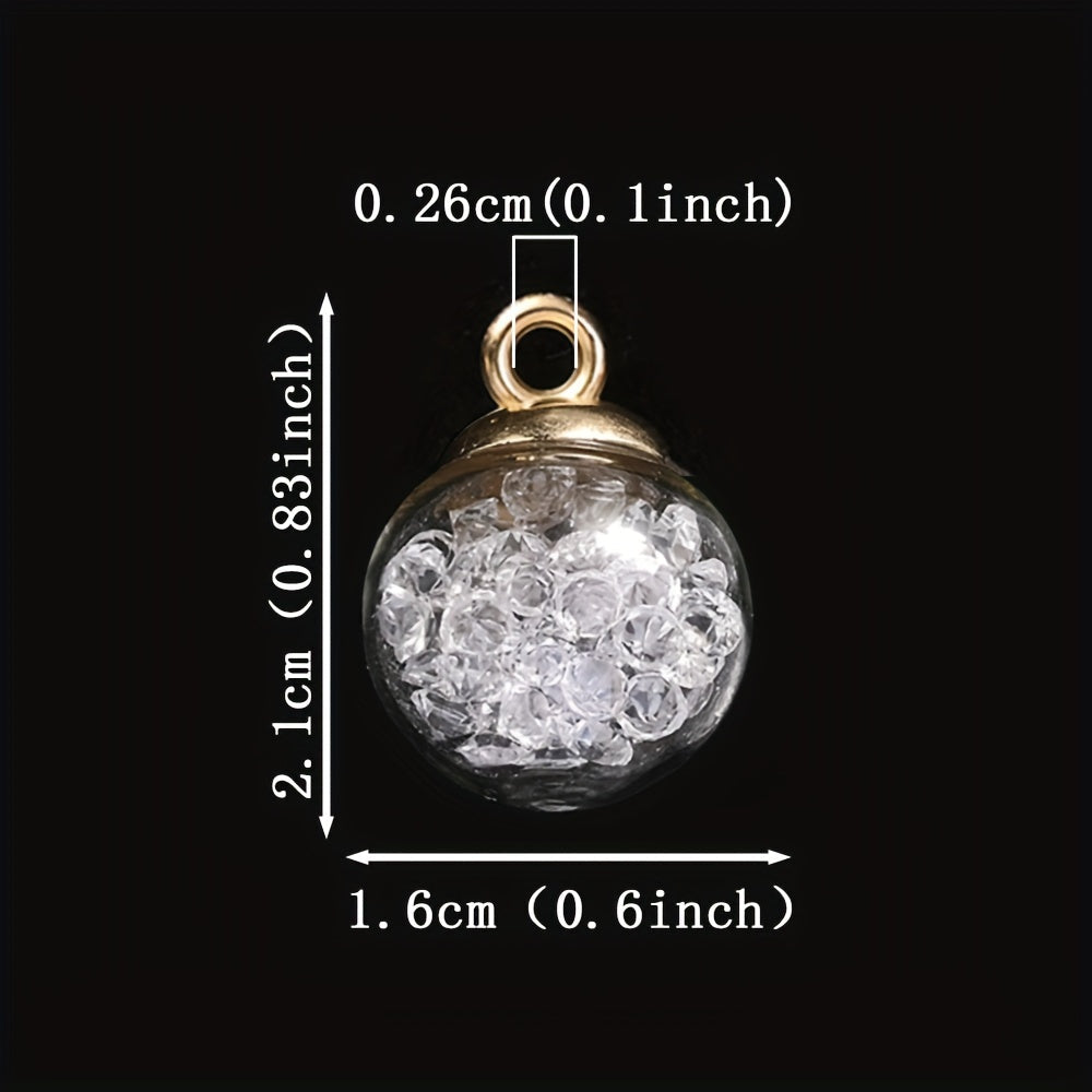 Rhinestone Glass Ball Pendants