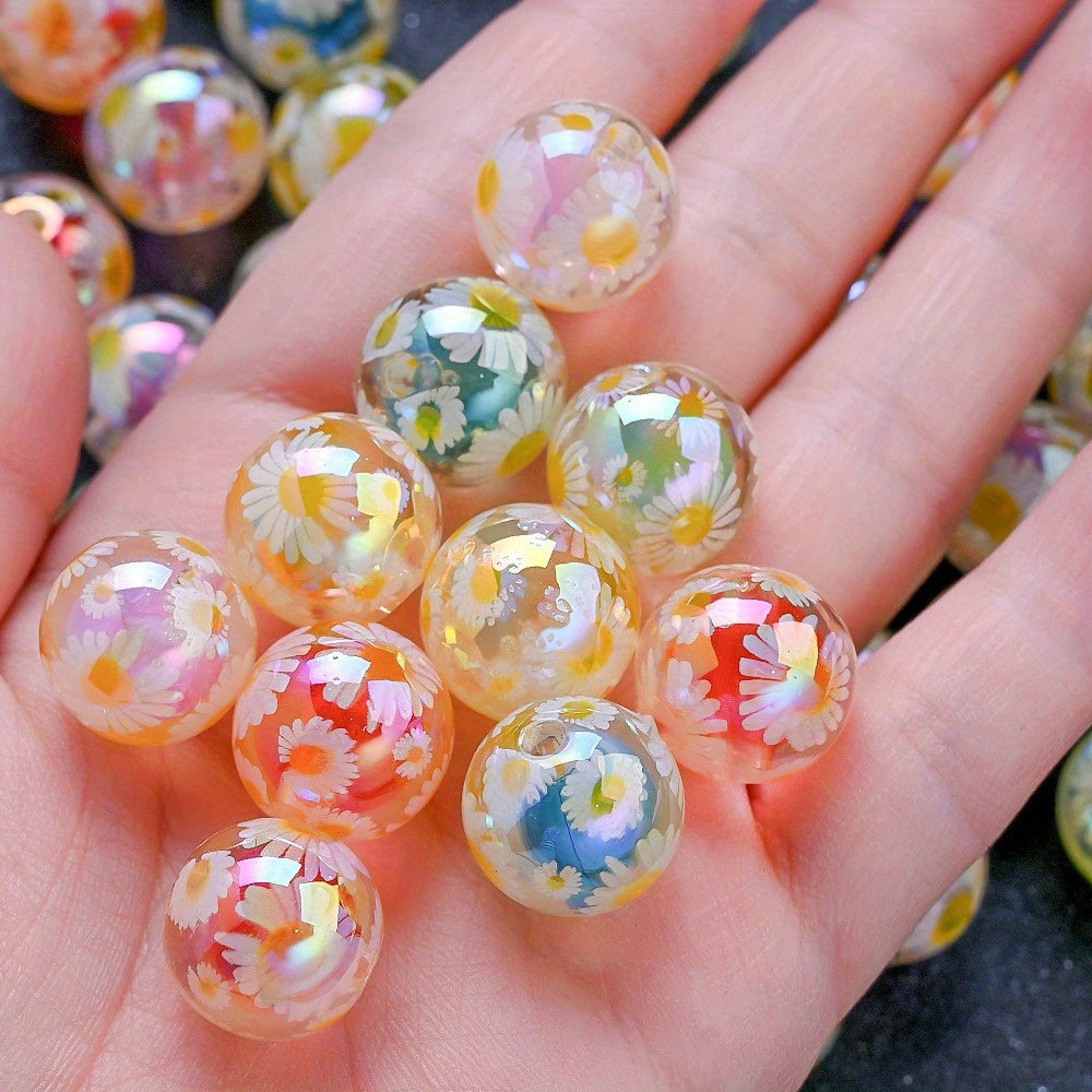 Daisy Round Acrylic Beads