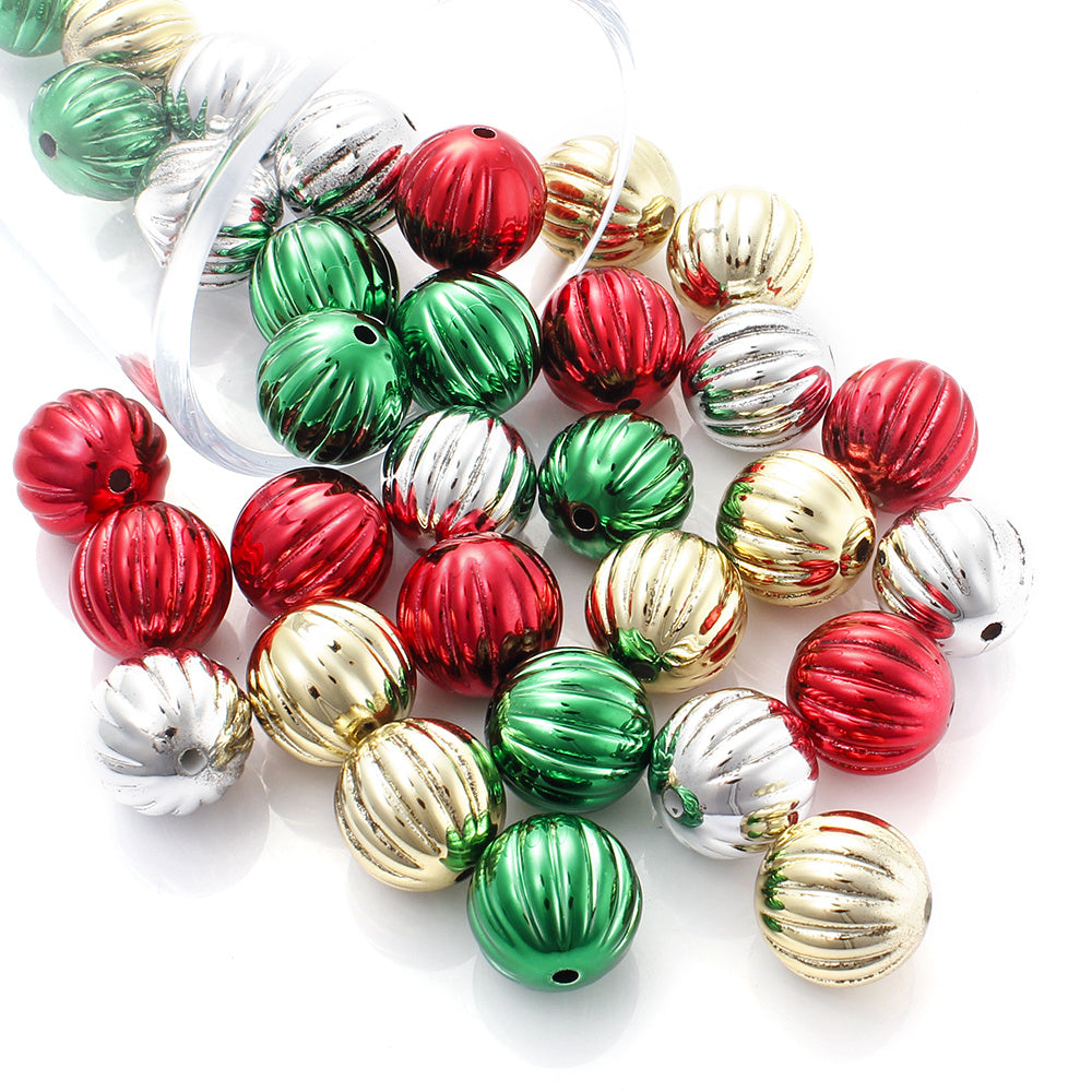 Pumpkin Round Acrylic Beads