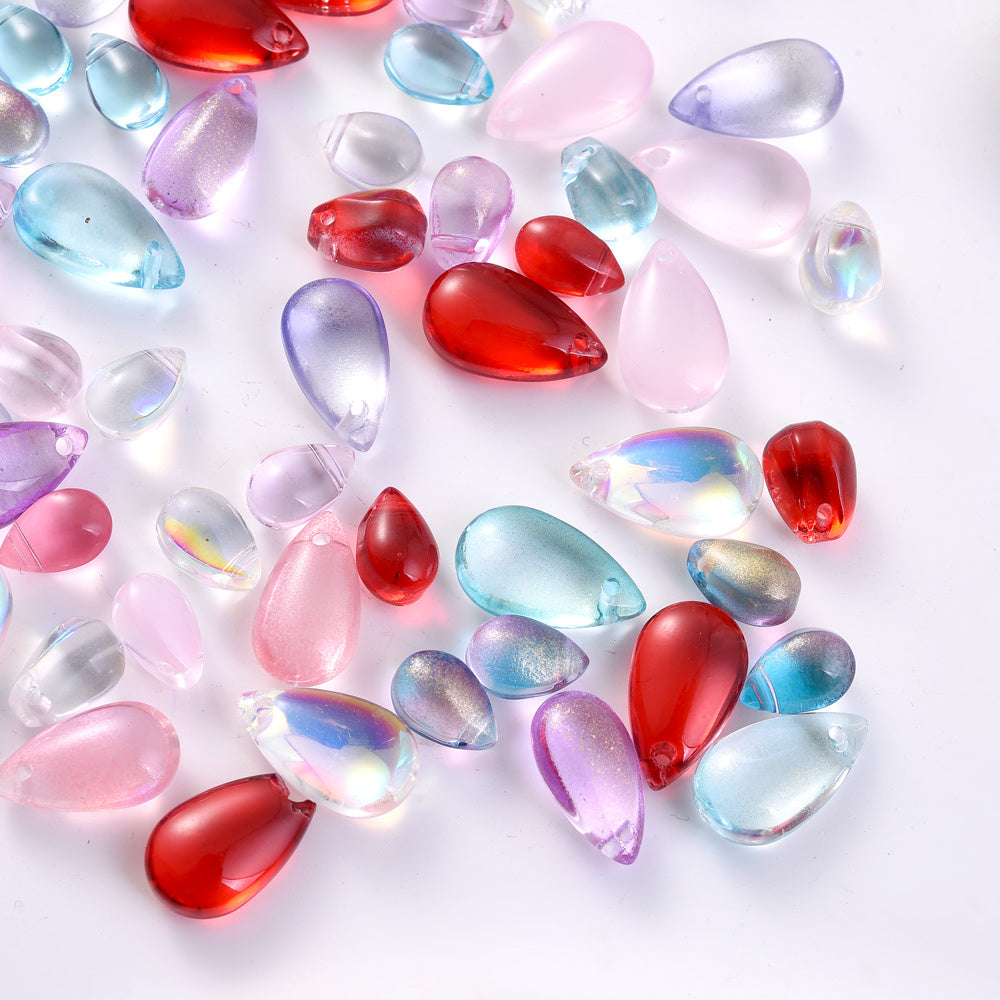 Mixed Water Drop Glass Spacer Beads