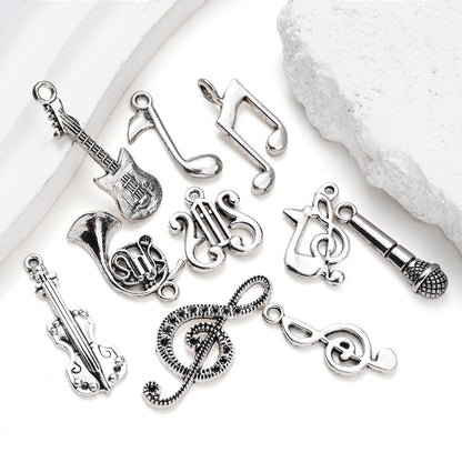 60-Piece Silver Musical Instrument & Music Note Charms