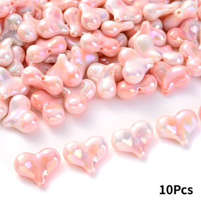 Acrylic AB Heart Beads