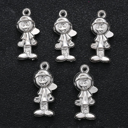 20PCS Gold & Silver CCB 3D Cartoon Boy & Girl Pendants