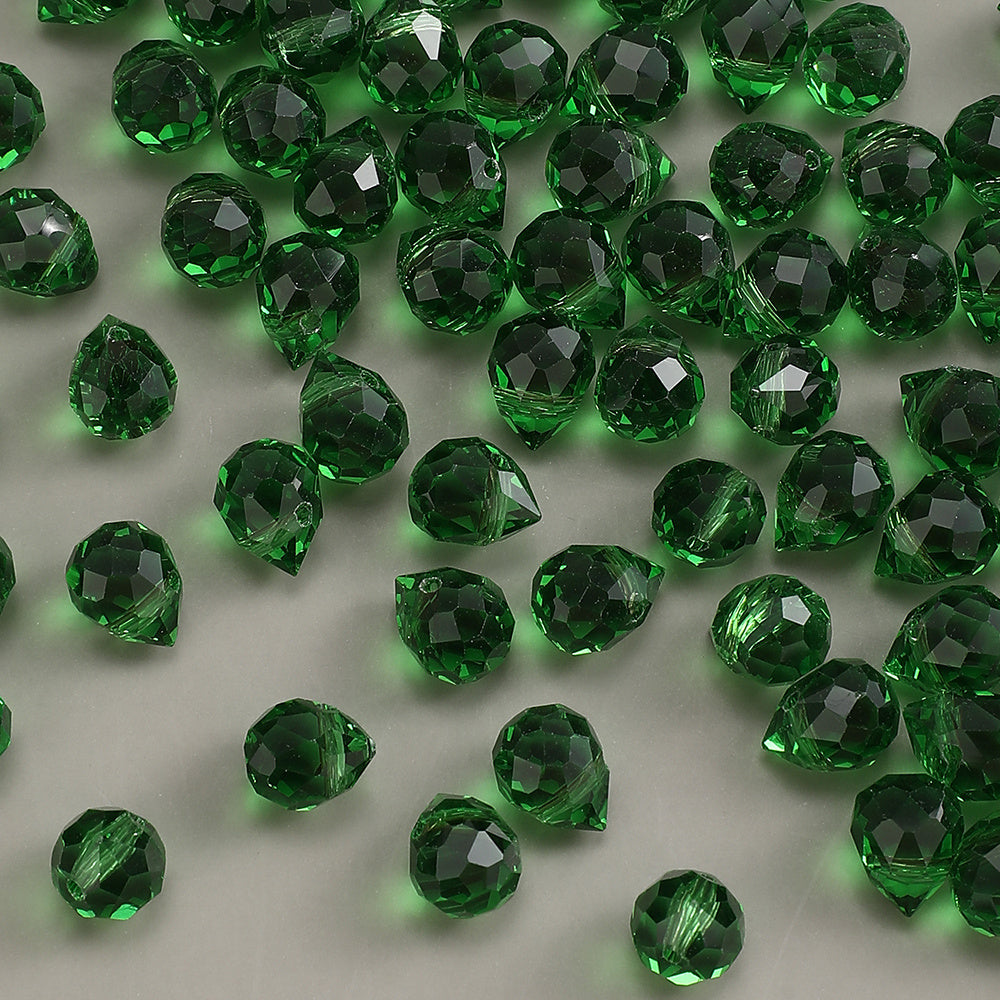 8x10 mm Glitter Strawberry Faceted Glass Beads