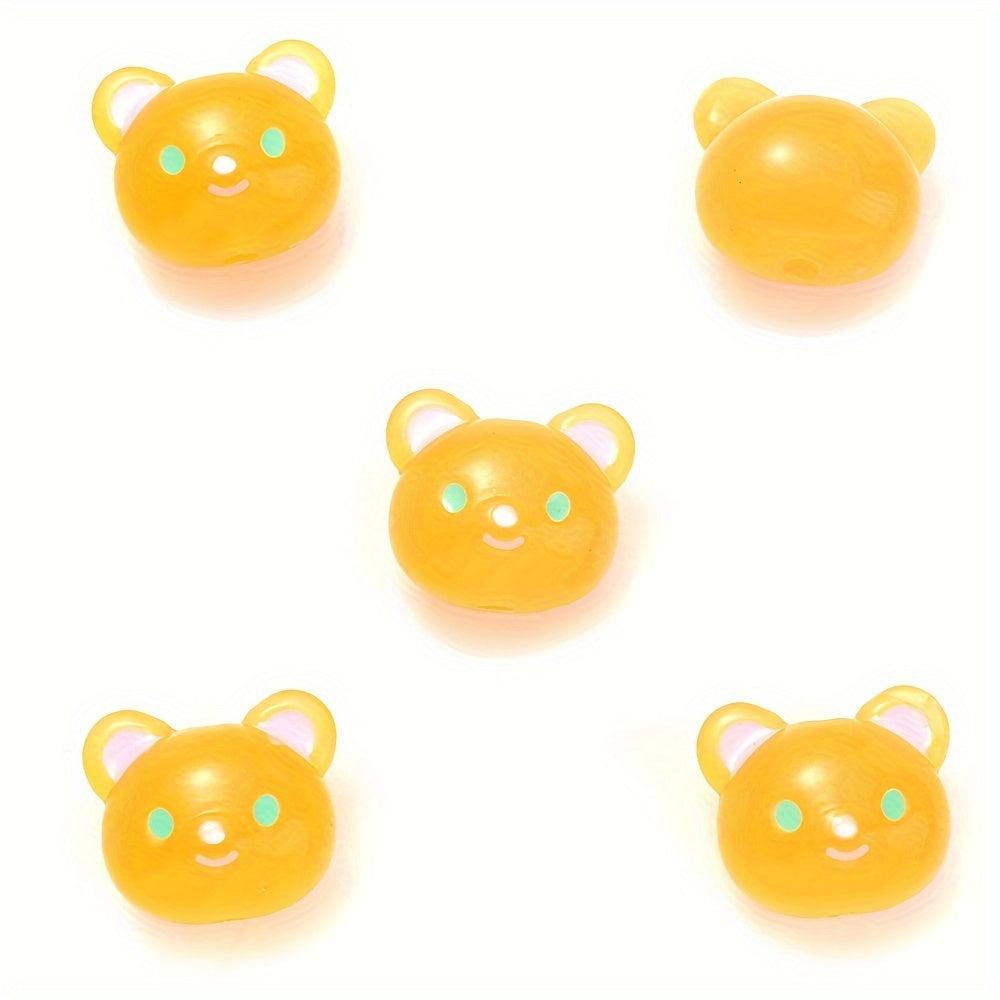 Luminous Bear Head Acrylic Beads