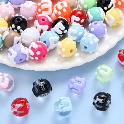 Candy Hand Painted Acrylic Beads
