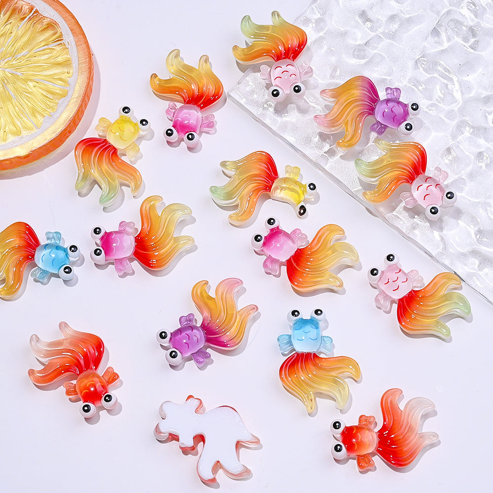 Luminous Goldfish Resin Patch Beads