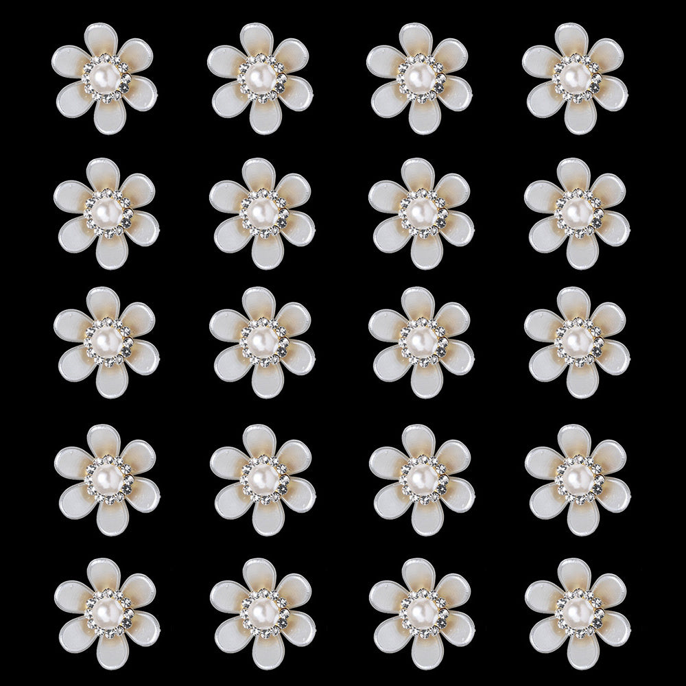 19-27 mm White Flower Acrylic Patches